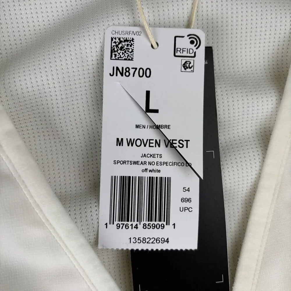 Adidas Woven Vest Men L Sportswear Full Zip Utility Mesh Camp Pockets JN8700 NWT